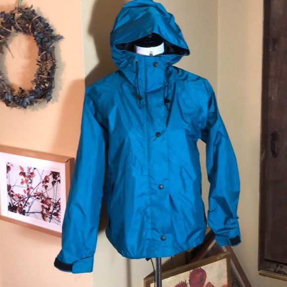 Vintage EMS Windbreaker Waterproof GORE-TEX Blue Green Classic Outdoor Parka - Picture 2 of 13